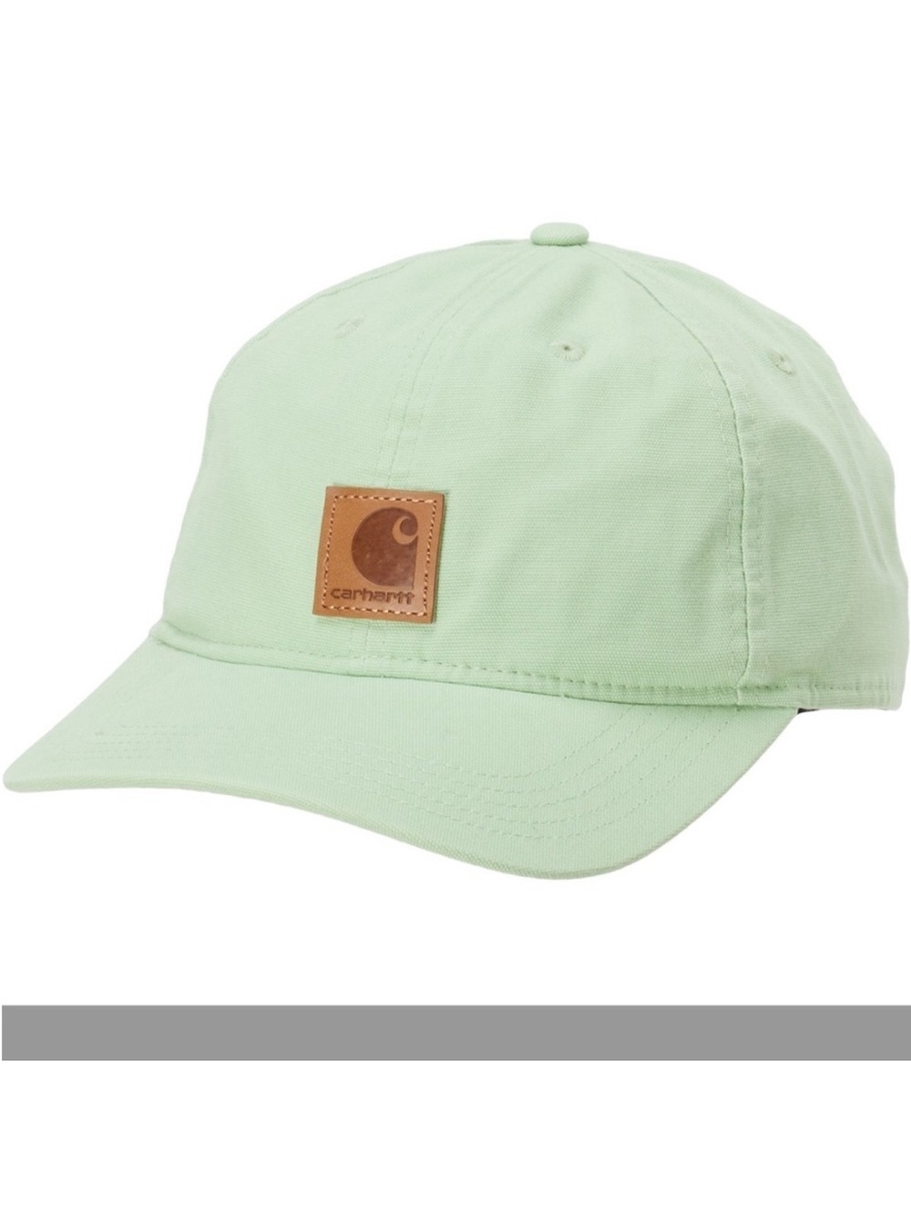 Carhartt Mint Green Canvas Cap with Leather Logo Patch 100% Cotton